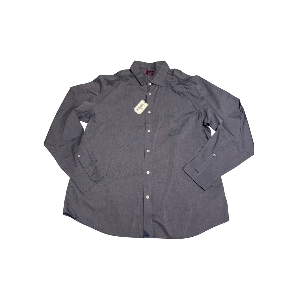 NWT Untuckit Size XXL Men Shirt Long Sleeve Button Up Blue Slim Fit 100% Cotton